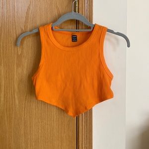 Orange crop top from shein. Cute and summer vibes.